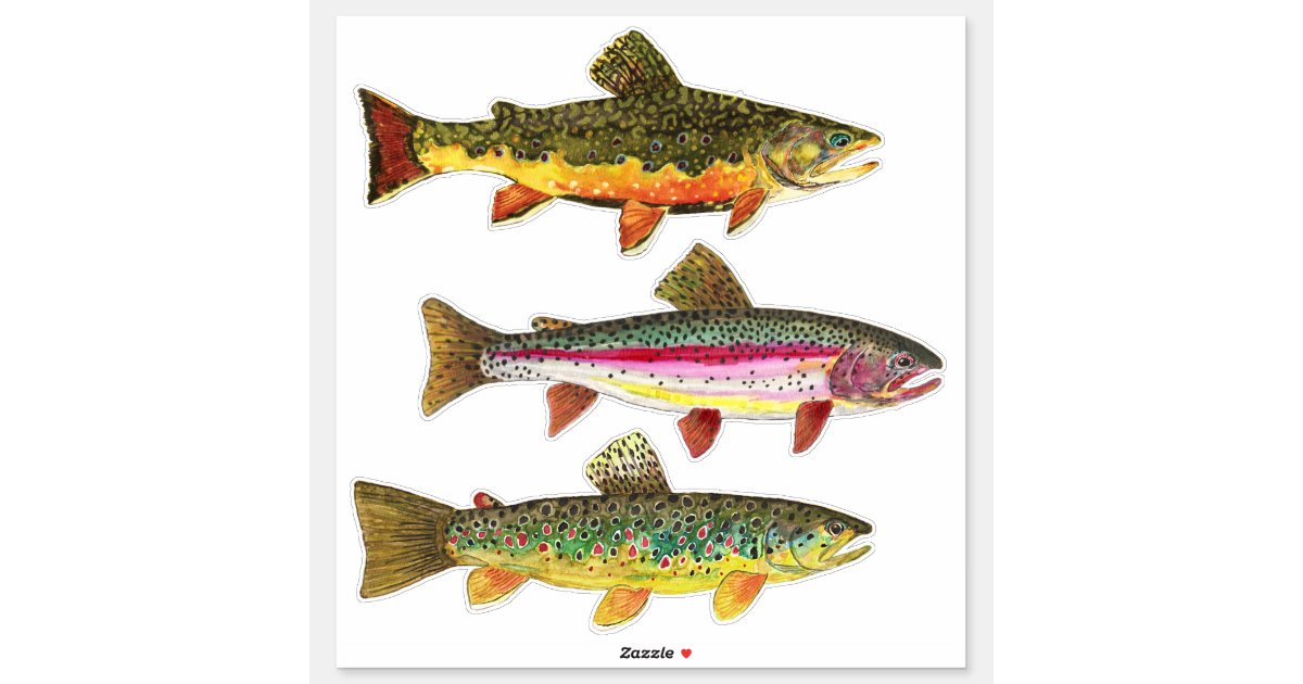 Brown Trout Fish Sticker River Fly Fishing Speckled Stream Trout