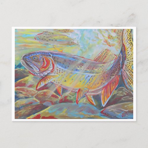 Beautiful trout fish  holiday postcard