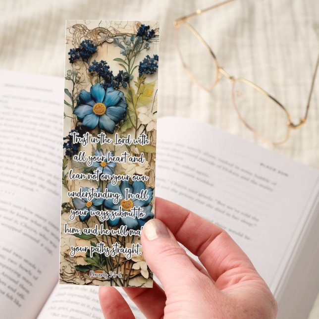 Beautiful Trusting God Bible Verse Bookmark (Hand)