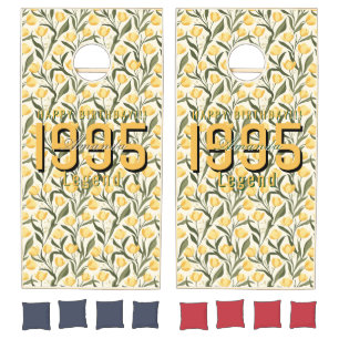 Beautiful Tulip Flower 60Th Birthday Cornhole Set