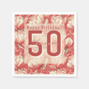 Beautiful Tulip Themed Beach Party Napkins