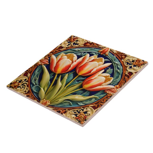 Beautiful Tulips Modern Collection Ceramic Tile (Side)