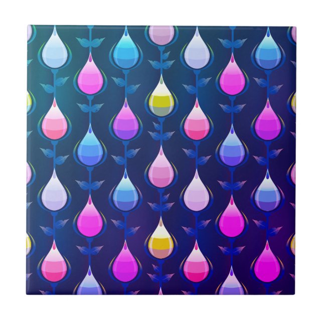 Beautiful Tulips Pattern Perfect Mosaic Color Ceramic Tile (Front)