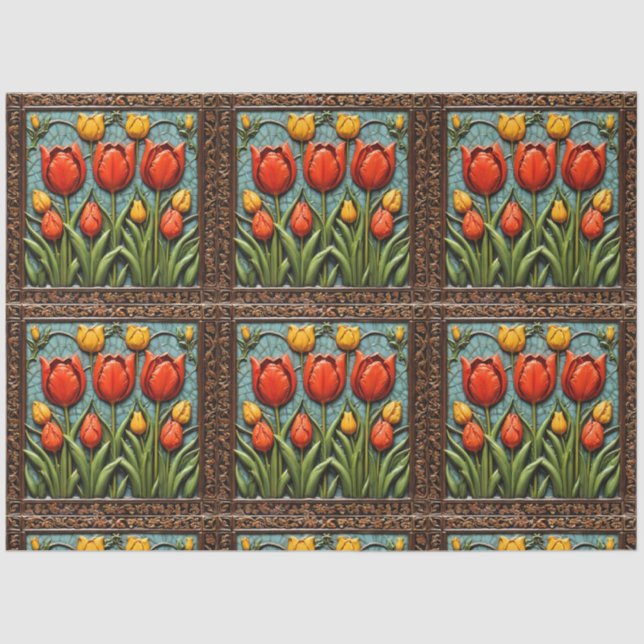 Beautiful Tulips Popular Collection Tissue Paper (Front)
