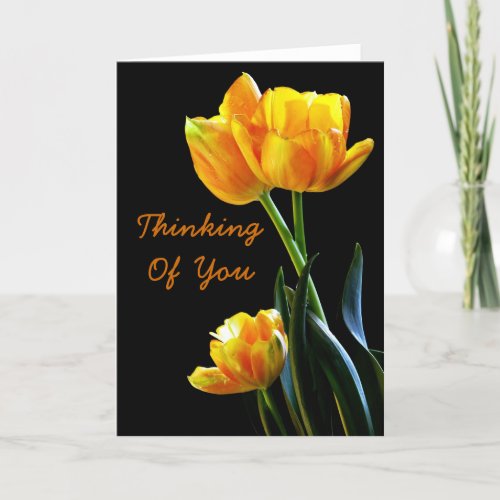 Beautiful Tulips Thinking Of You Greeting Card