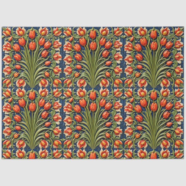 Beautiful Tulips Trendy Collection Tissue Paper (Front)