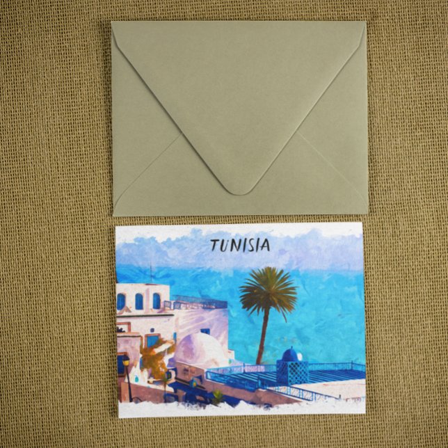 Beautiful Tunisia Panorama View Postcard (tunisia africa travel postcard)