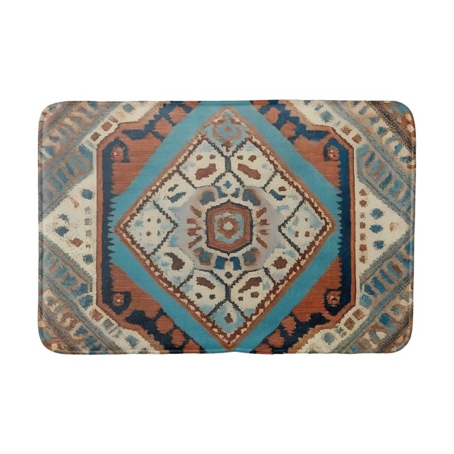 Beautiful Turkish Old Pattern Popular Collection Bath Mat (Front)