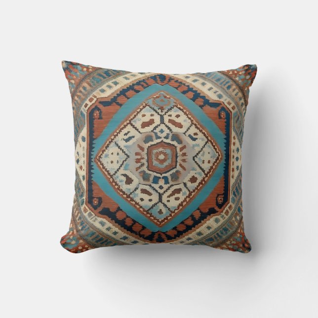 Beautiful Turkish Old Pattern Popular Collection Throw Pillow (Front)