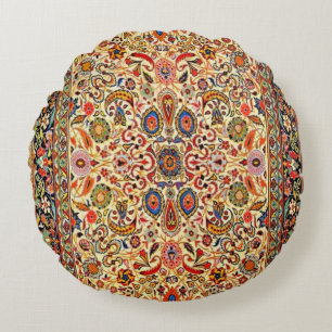 Beautiful Turkish traditional carpet Round Pillow