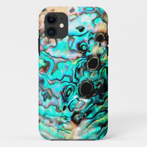 Beautiful turquoise abalone paua shell iPhone 11 case