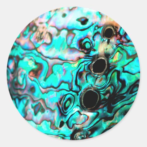 Beautiful turquoise abalone paua shell classic round sticker