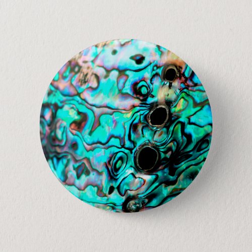 Beautiful turquoise abalone paua shell pinback button