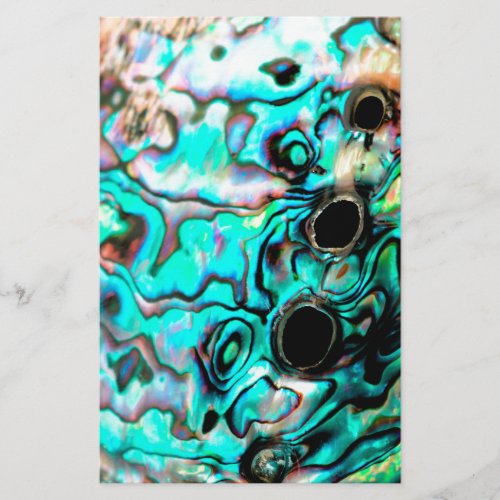 Beautiful turquoise abalone paua shell stationery