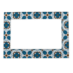 💙🤎 Beautiful turquoise and brown Azulejos, Magnetic Frame