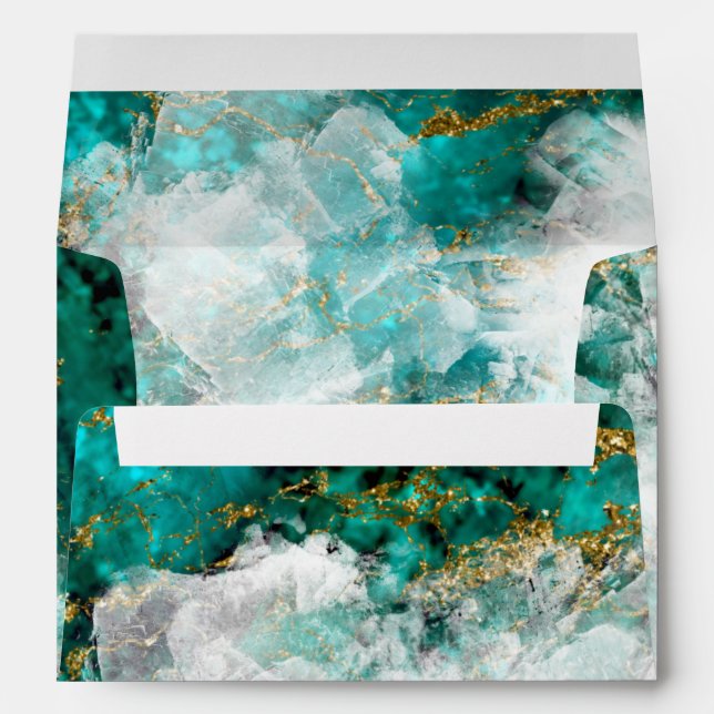  Beautiful Turquoise and Crystal Geode Envelope (Back (Bottom))