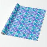 Beautiful Turquoise and Purple Mermaid Scales Wrapping Paper