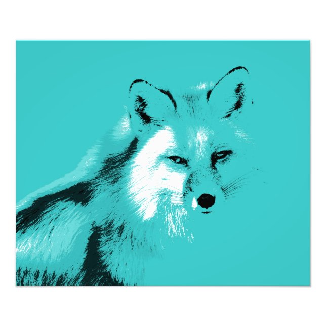 Beautiful Turquoise Blue Fox Photo Print (Front)