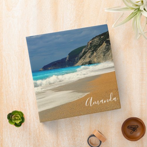 Beautiful Turquoise Blue Sea Tropical Photography 3 Ring Binder