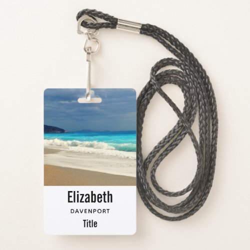 Beautiful Turquoise Blue Sea Tropical Photography Badge