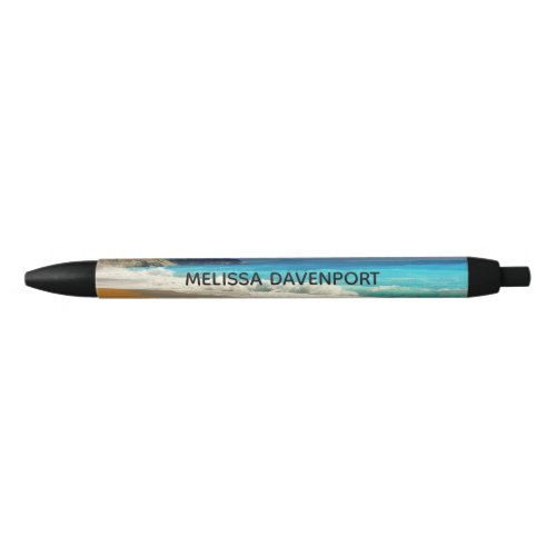  Beautiful Turquoise Blue Sea Tropical Photography Black Ink Pen