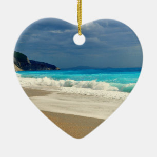 Beautiful Turquoise Blue Sea Tropical Photography Ceramic Ornament