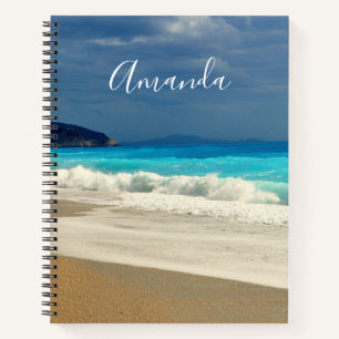Beautiful Turquoise Blue Sea Tropical Photography Notebook