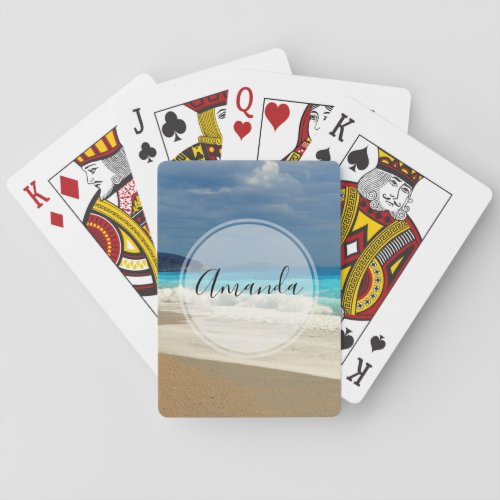 Beautiful Turquoise Blue Sea Tropical Photography Poker Cards