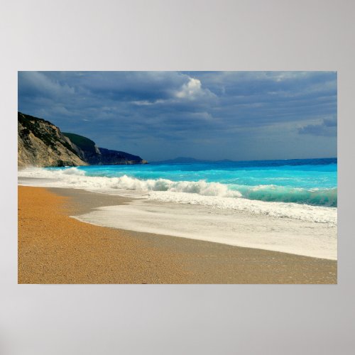 Beautiful Turquoise Blue Sea Tropical Photography Poster