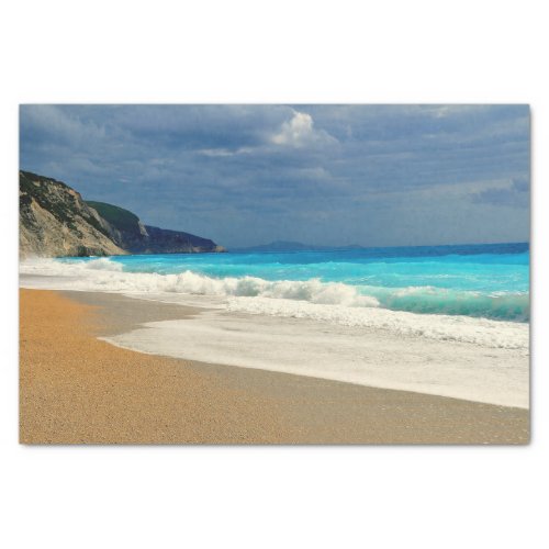 Beautiful Turquoise Blue Sea Tropical Photography Tissue Paper