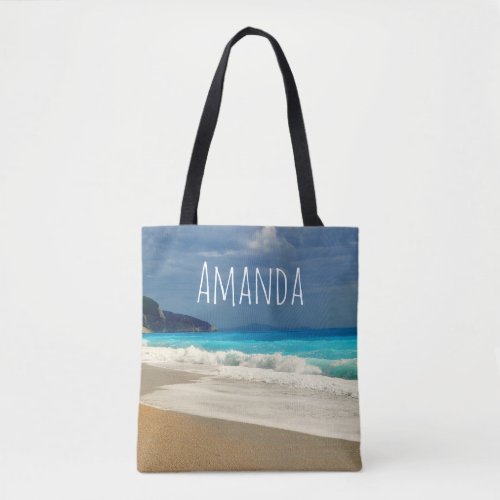 Beautiful Turquoise Blue Sea Tropical Photography Tote Bag