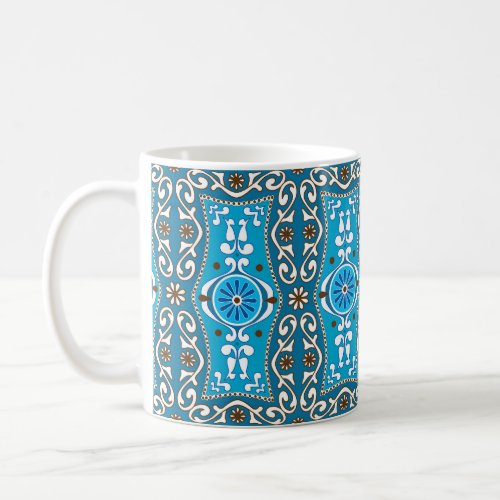  Beautiful turquoise _ brown Azulejos 8  Coffee Mug