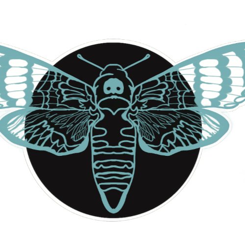 Beautiful Turquoise Deathâs Head Moth Sticker