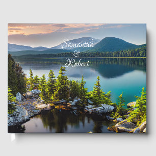 Beautiful Turquoise Lake Mountains Pine Forest Guest Book