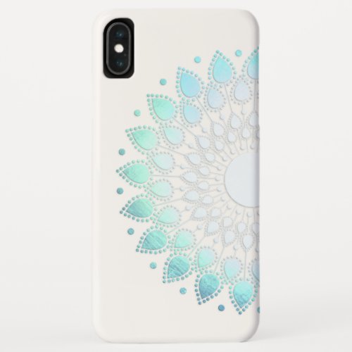 Beautiful Turquoise Lotus Flower Floral Mandala Ca iPhone XS Max Case