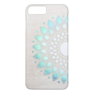 Beautiful Turquoise Lotus Flower Floral Mandala iPhone 8 Plus/7 Plus Case