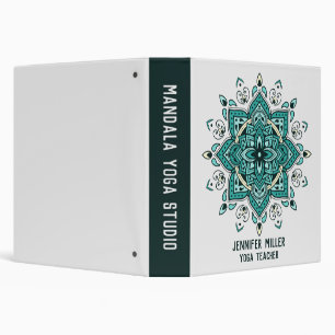 Beautiful turquoise mandala design 3 ring binder
