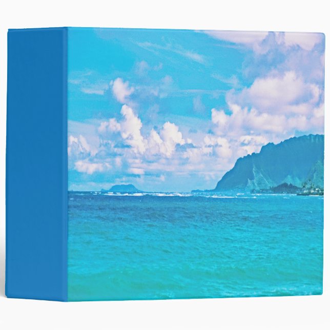 Beautiful Turquoise Ocean Waves 3 Ring Binder (Front/Spine)