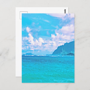 Beautiful Turquoise Ocean Waves  Postcard