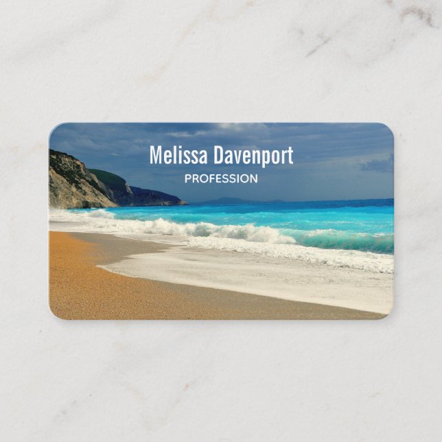 Beautiful Turquoise Sea Tropical Photo Business Card (Front)