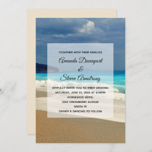 Beautiful Turquoise Sea Tropical Photo Wedding Invitation