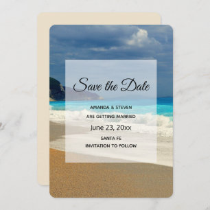 Beautiful Turquoise Sea Tropical Photo Wedding Save The Date