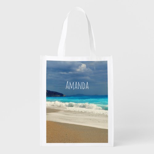 Beautiful Turquoise Sea Tropical Photography Grocery Bag