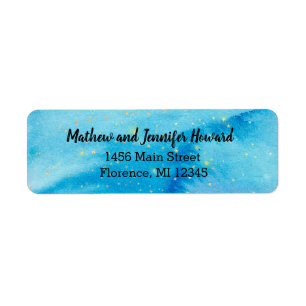 Beautiful Turquoise Skies and Sparkling Stars Label