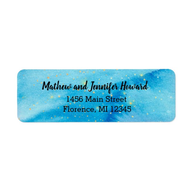 Beautiful Turquoise Skies and Sparkling Stars Label (Front)