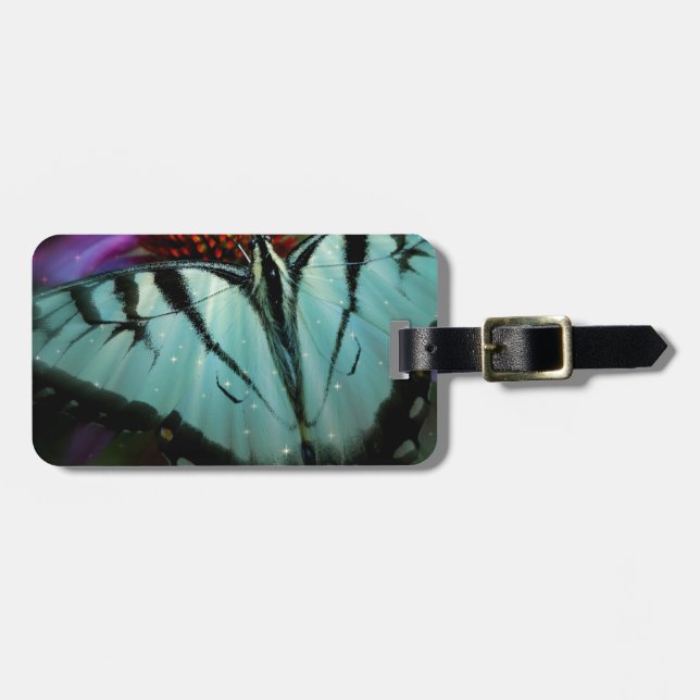 Beautiful Turquoise Swallowtail Butterfly Luggage Tag (Front Horizontal)