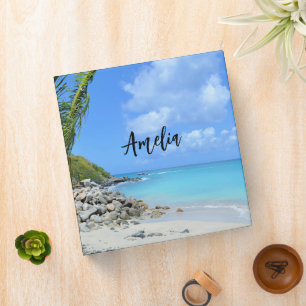 Beautiful Turquoise Tropical Beach 3 Ring Binder