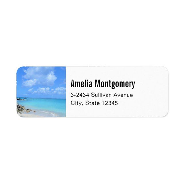 Beautiful Turquoise Tropical Beach - Address Label (Front)
