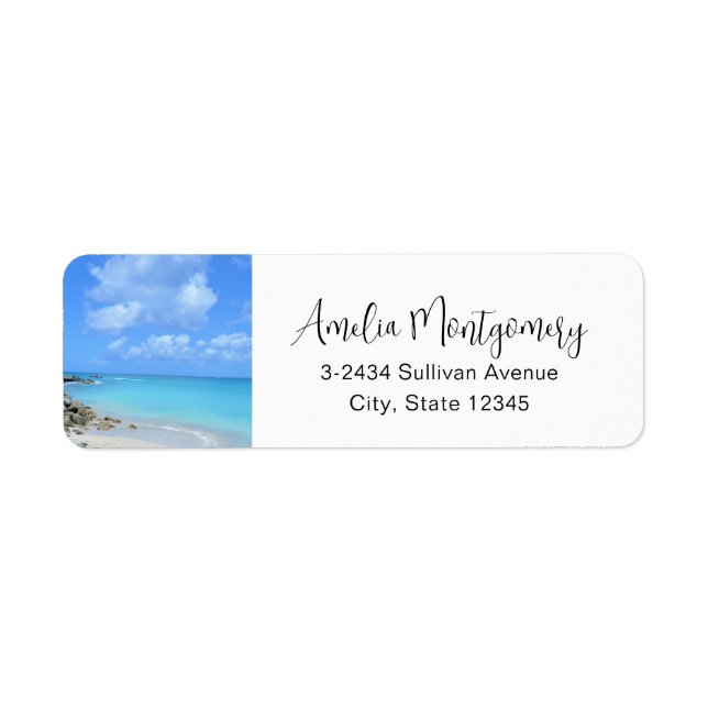 Beautiful Turquoise Tropical Beach - Address Label (Front)