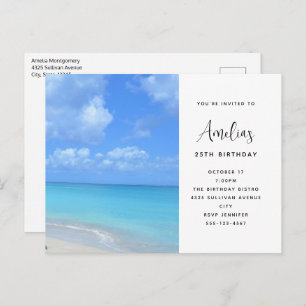 Beautiful Turquoise Tropical Beach Birthday Postcard